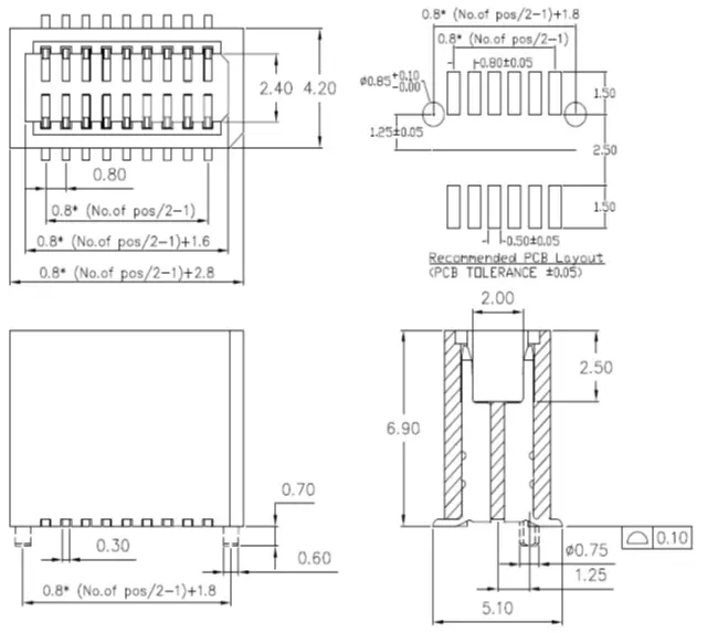 0.8mm board to board connector