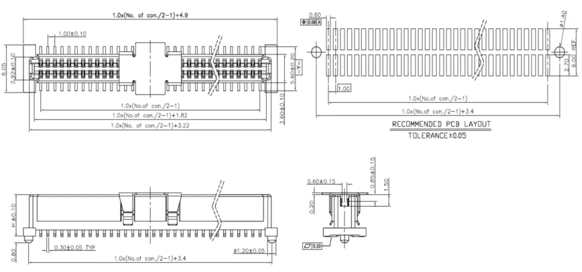 1.0mm board to board connector