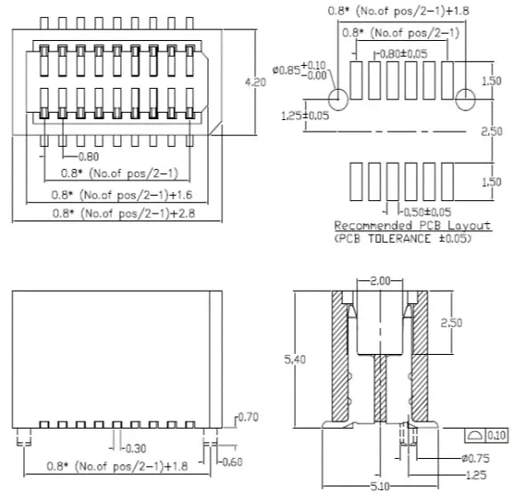 0.8mm board to board connector