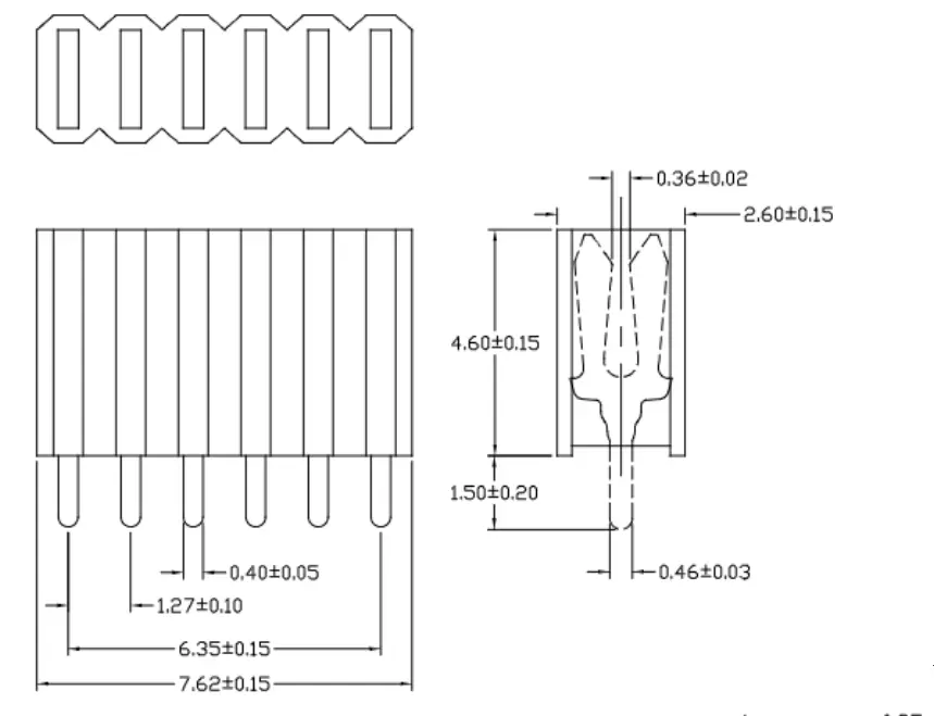1.27mm DIP Single Row Female Socket