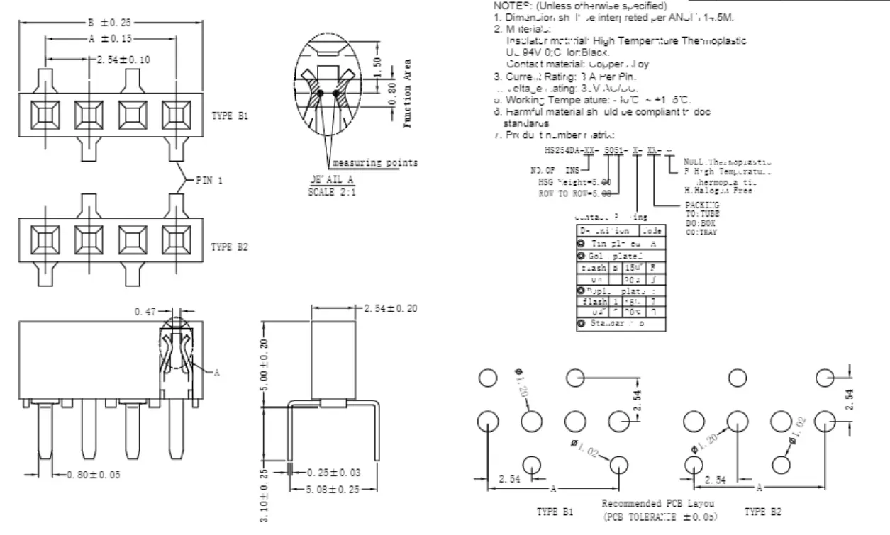 2.54mm single row socket