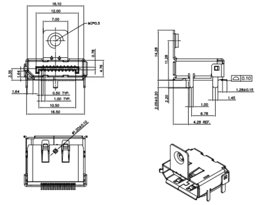 0.5mm pitch DP connector