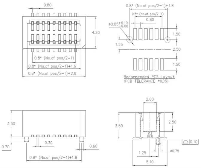 0.8 board to board connector