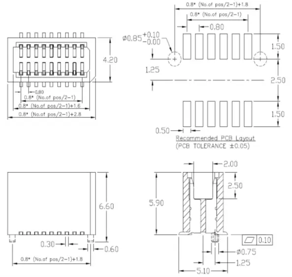 0.8 board to board socket