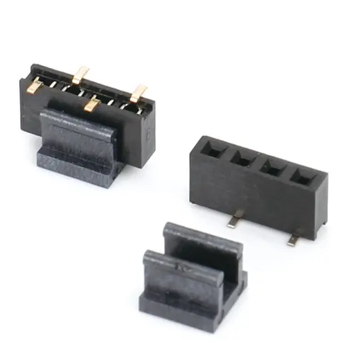 Housings, terminals, pins, and surface mount components together build high-performance electronic connectors.